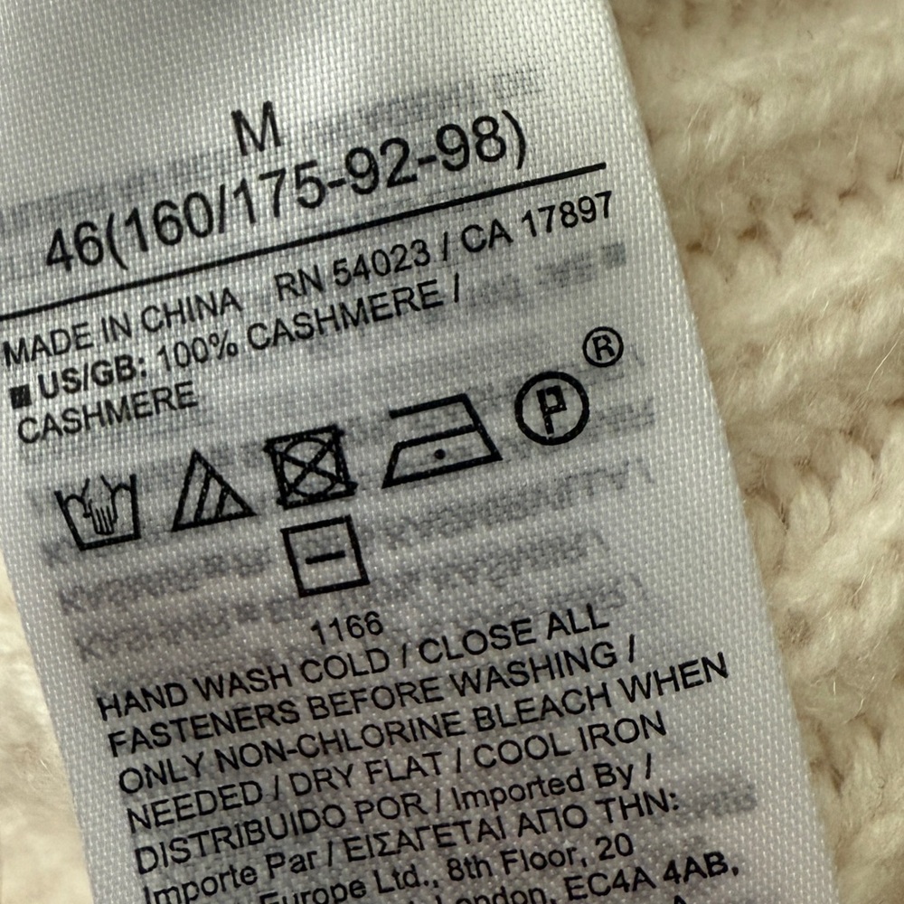 Women's 100% CASHMERE Cream Cardigan Sweater - Picture 2 of 2